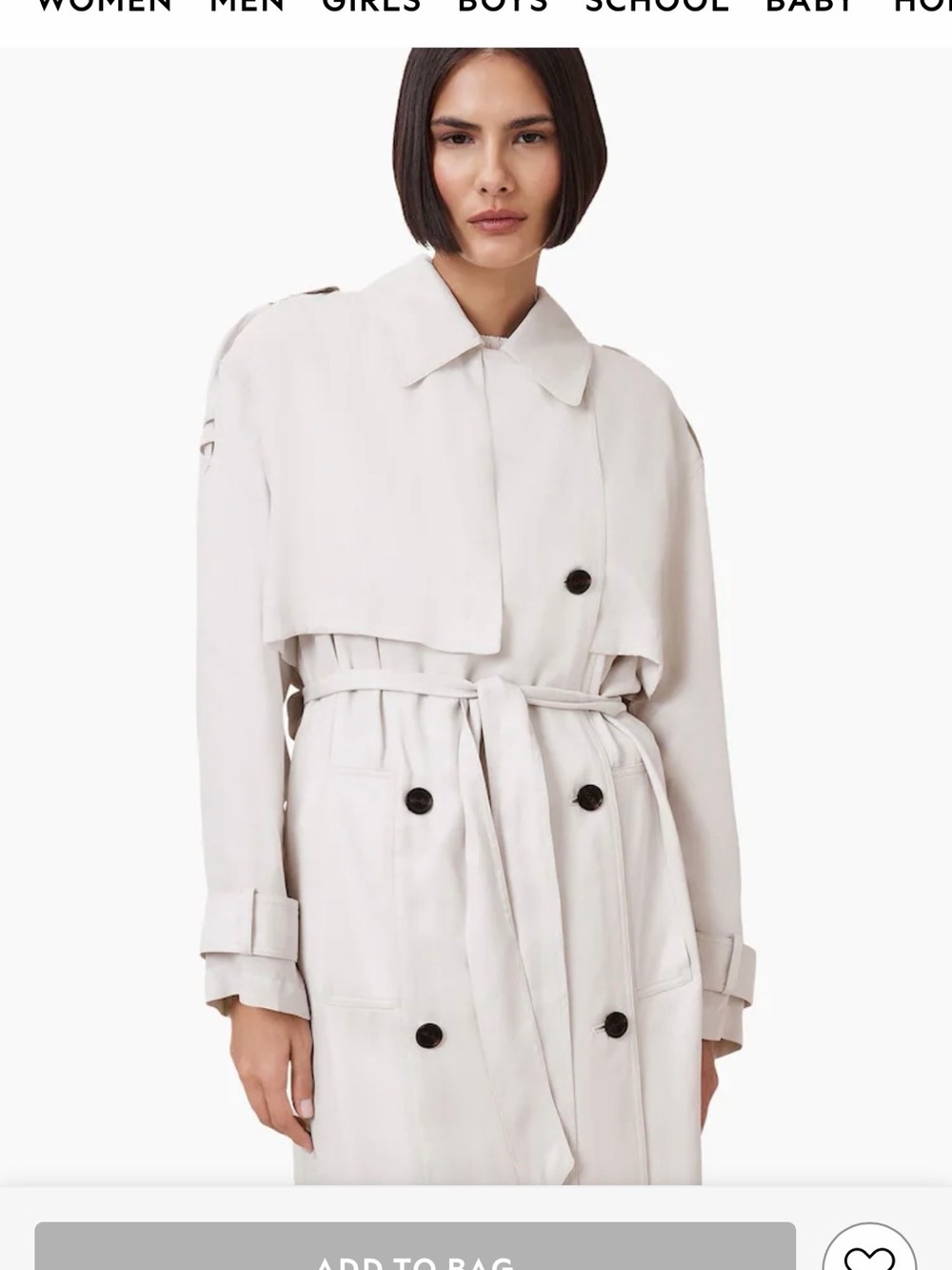 NWT AllSaints Linnie Lightweight Trench Coat, L